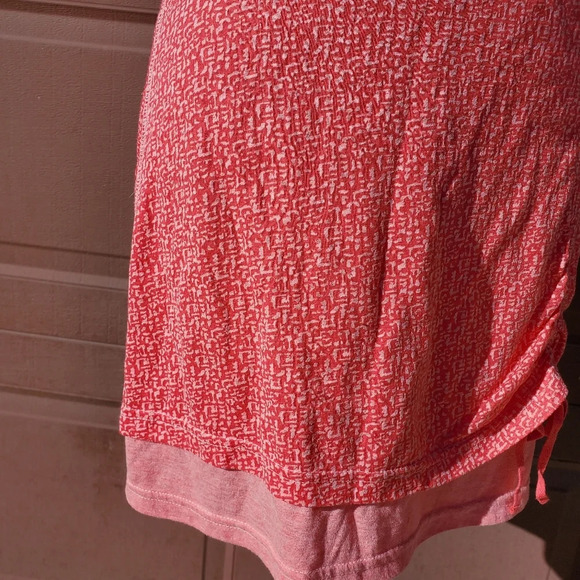 Athleta Crossroads Burnout Skirt Size Small Watermelon Pink Double Layer Ruched - Picture 11 of 16